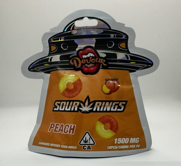 Devour Brand Sour Peach Rings - 1500MG THC - Imperial NYC 1