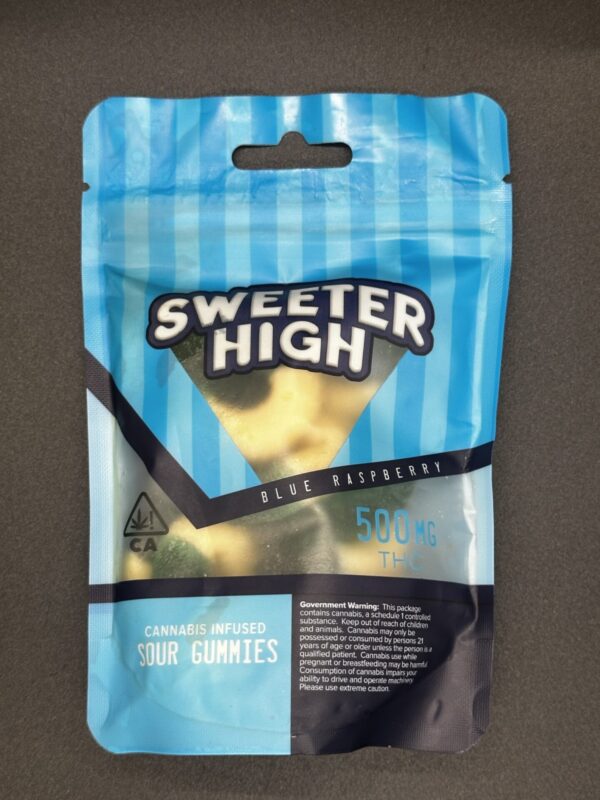 SWEETER HIGH THC GUMMIES - BLUE RASPBERRY RINGS - 500MG - Imperial NYC 1