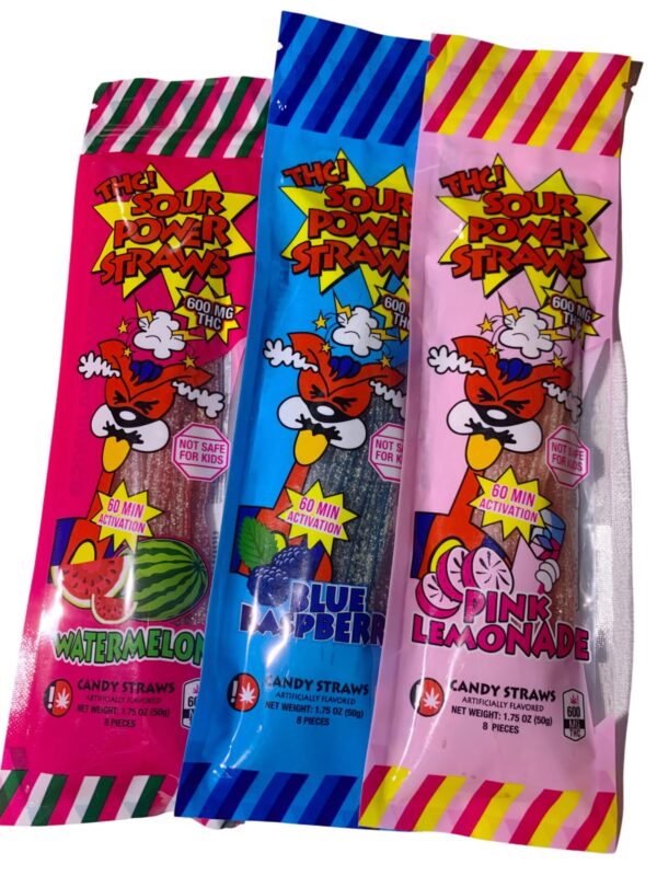 THC SOUR POWER STRAWS - 600MG THC