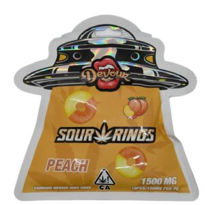 DEVOUR - SOUR RINGS - PEACH - 1500MG THC