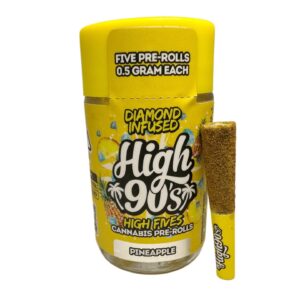 HIGH 90'S - 5X PRE-ROLLS 0.5 GRAM EACH - PINEAPPLE