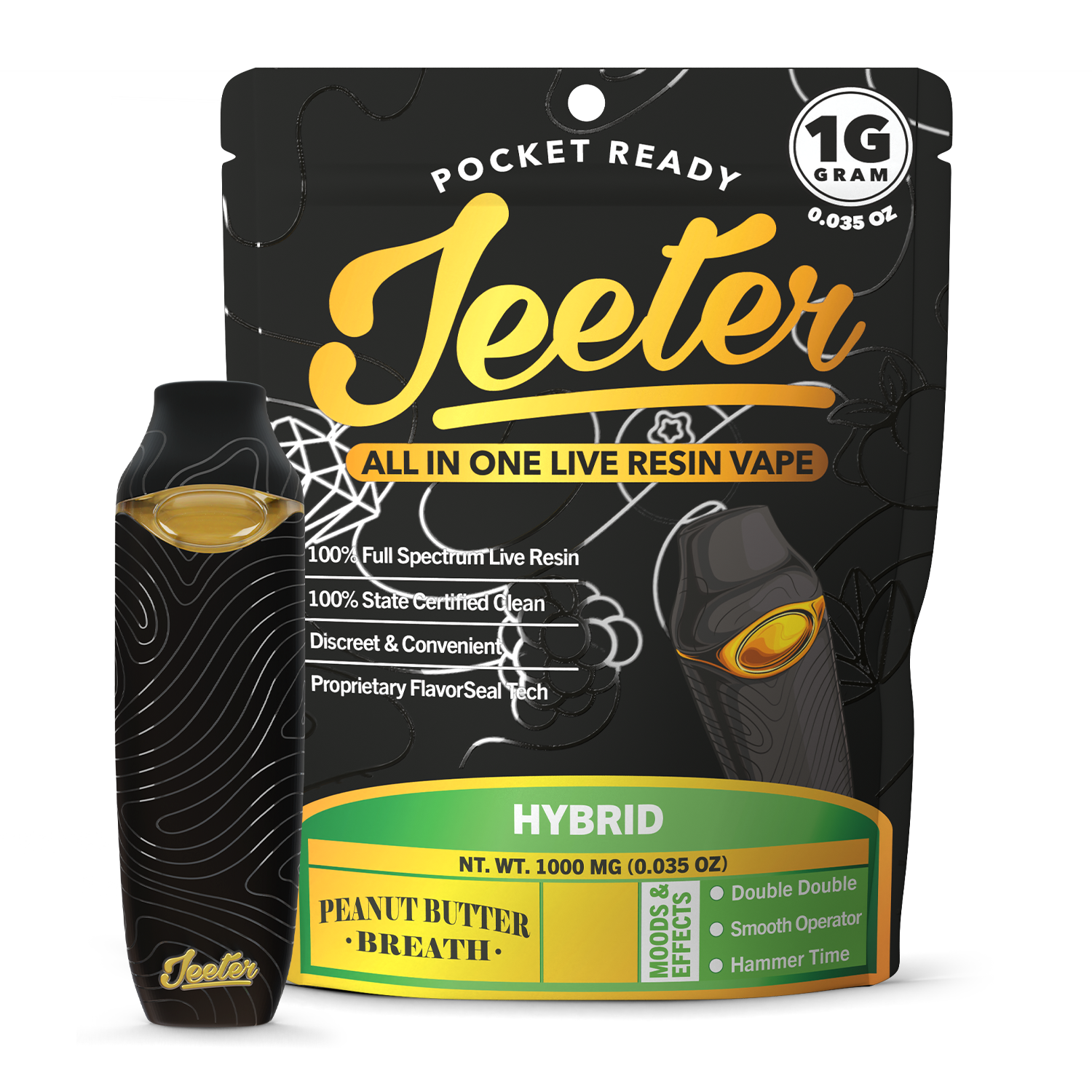 JEETER ALL-IN-ONE LIVE RESIN VAPE 2G - PENUT BUTTER BREATH - Imperial NYC 1 JEETER ALL-IN-ONE LIVE RESIN VAPE 2G - PENUT BUTTER BREATH