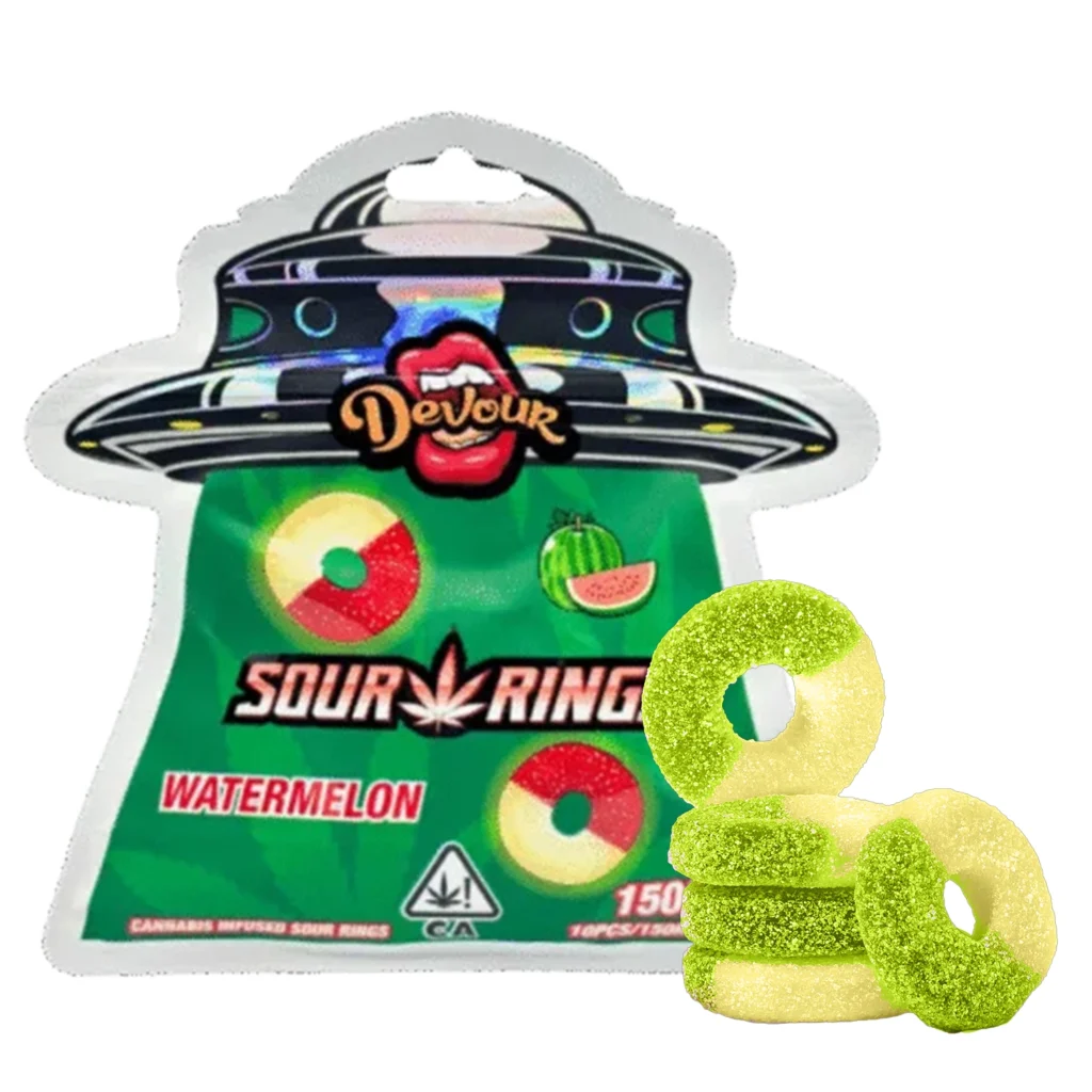 DEVOUR - SOUR RINGS - WATERMELON - 1500MG THC