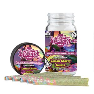 LIFT TICKETS - LIVE RESIN INFUSED PRE-ROLLS - LEMON CHERRY GELATO (HYBRID)