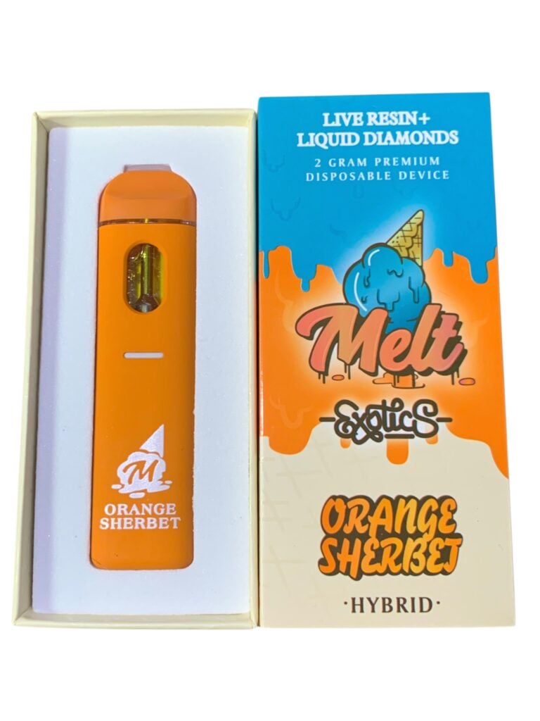 MELT EXOTIC - ORANGE SHERBET - LIVE RESIN + DIAMONDS - 2G AIO (HYBRID)