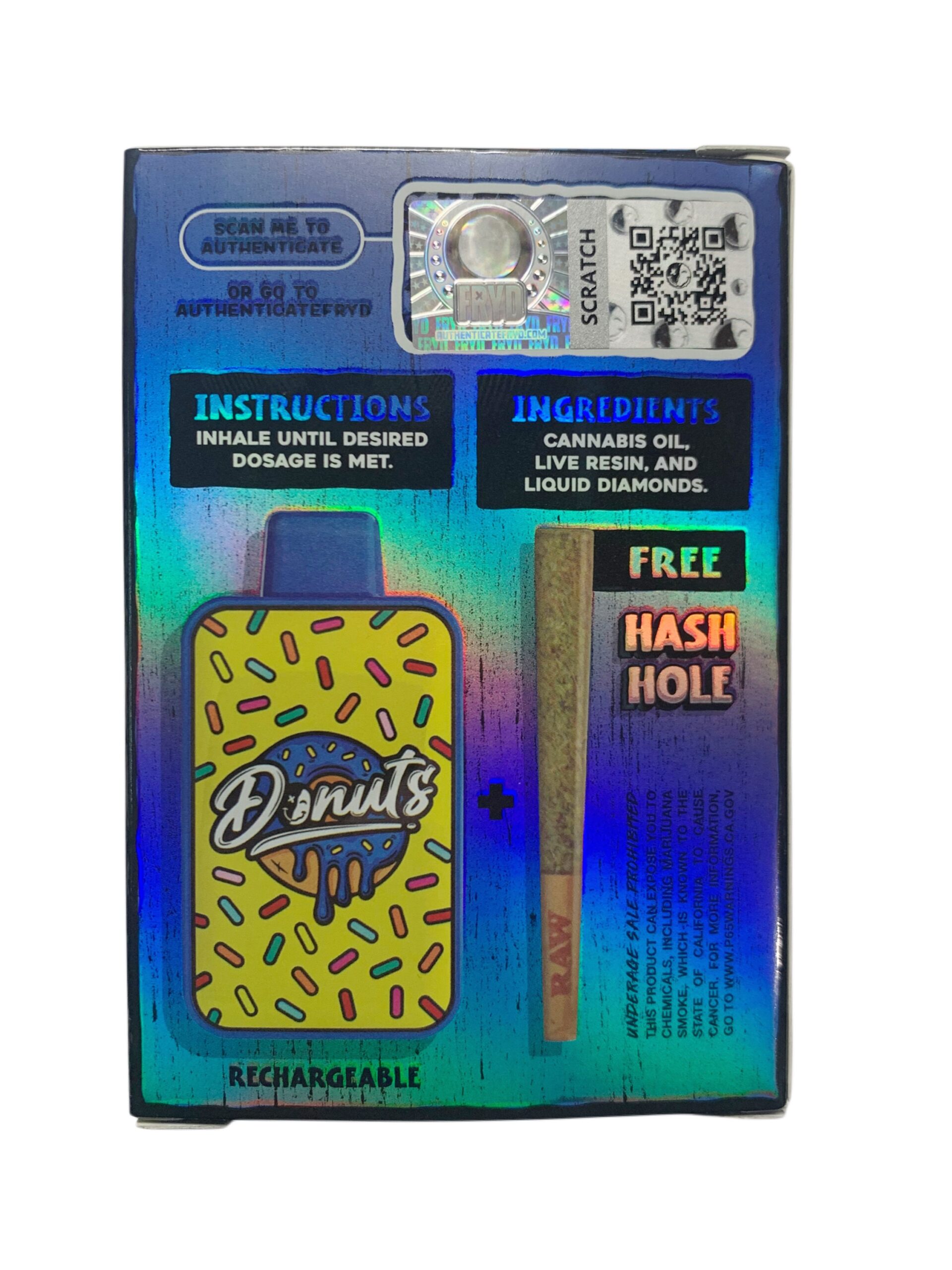 FRYD DONUTS – OOPS, ALL BERRIES – 2G DISPOSABLE + HASHHOLE PRE-ROLL - Image 2